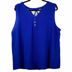 Zenobia Sleeveless Blue Blouse NWT